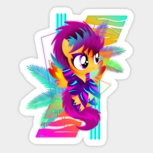 Synthwave Scootaloo Sticker